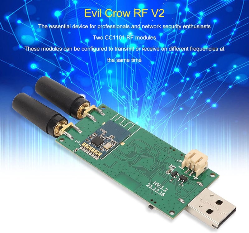 Jectse Evil Crow RF V2 2.4GHz RF Module Board Adapter with Two CC1101 Modules for Signal Receiver, Transmitter, Attack, URH Parse, Mousejacking, Range Testing - Image 5